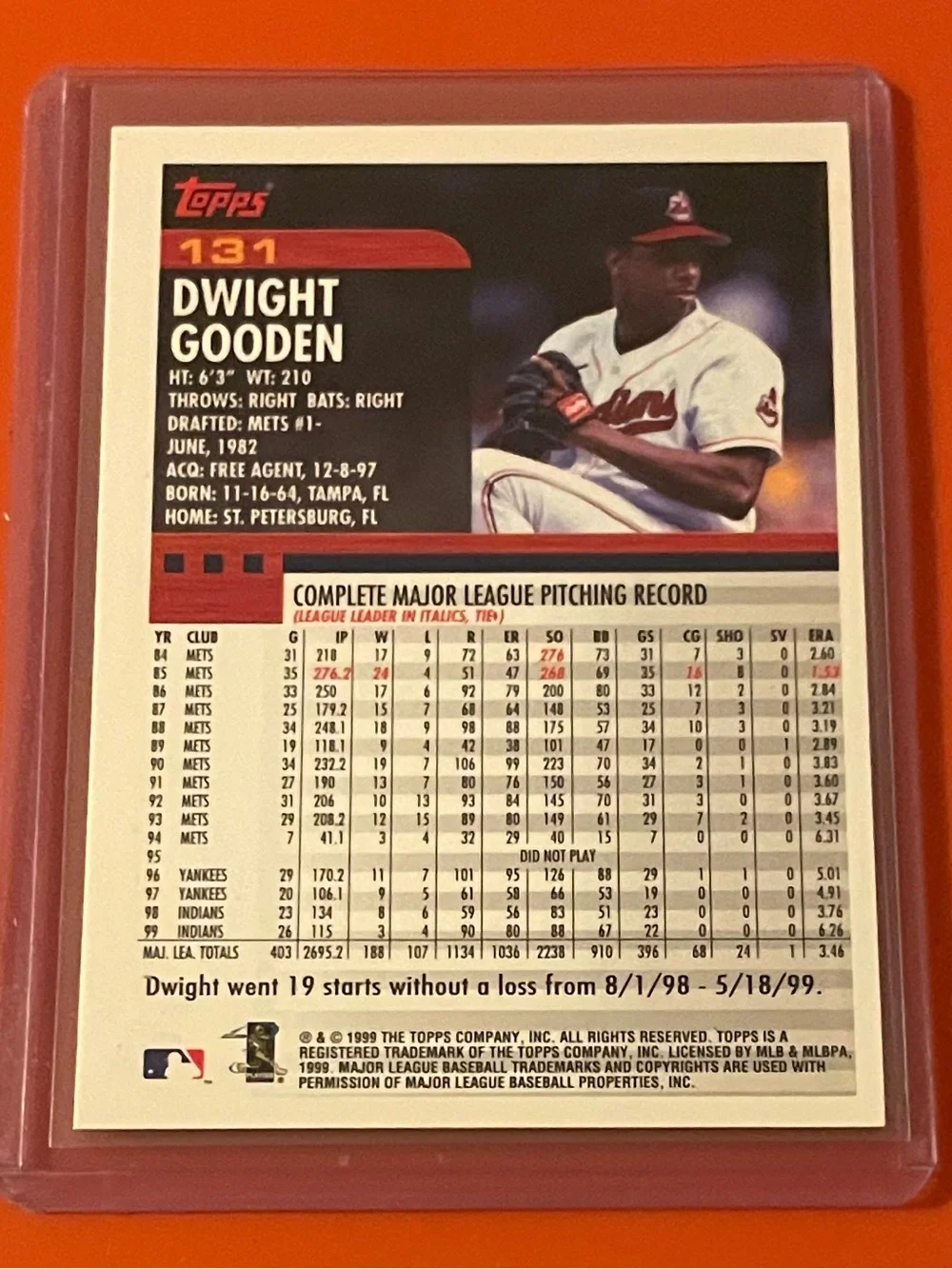 Dwight Gooden #131 2000 Topps Baseball Trading Card